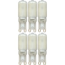 (6 adet) Osaka buzlu 5W Beyaz Işık (6500K) G9 Duylu LED Kapsül Ampul