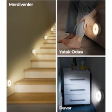 4 Adet Hareket Sensörlü USB Şarjlı LED Işık Lamba-Oda, Mutfak, Salon ve Merdiven Işıklandırma