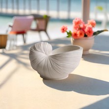 Salyangoz Formlu Dekoratif Kase Beyaz