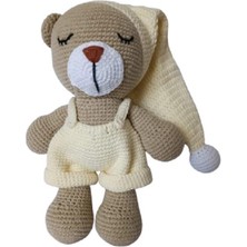 Şapkalı Uykucu Ayıcık Amigurumi Organik Oyuncak