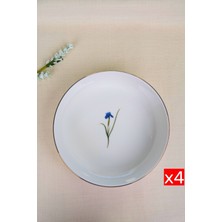 Tabak Evi Porselen Natura Iris Altın Yaldızlı Kase 20,50X5CM 1170CC 4 Lü