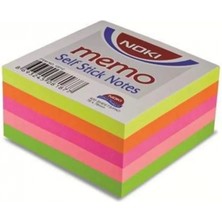 Noki Memo 12012 75 x 75 mm Neon Küp Yapışkanlı Not Kağıdı 400 Yaprak Neon