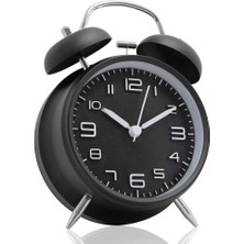 Dekoratif Çalar Saat Ev Ofis Aksesuar Nostaljik Işıklı Masa Saati Siyah