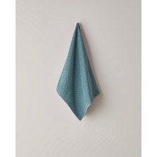 Border Check Pamuk Yüz Havlusu 50X80 cm Petrol