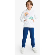 DeFacto 2'li Takım Baskılı Kapüşonlu Sweatshirt Eşofman Altı Erkek Çocuk F2595A825AU