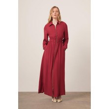 Ftz Women Kadın Modal Elbise  Bordo 31033