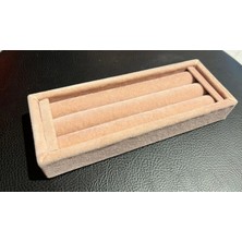 Süet Kumaş Pembe Renk 18 / 7 cm Sosis Yüzük Standı