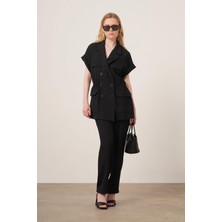 Ftz Women Kadın Crep Pantolonlu Takım  Siyah 31173