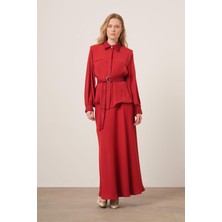 Ftz Women Kadın Piar Etekli Takım  Bordo 31148