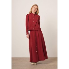 Ftz Women Kadın Modal Etekli Takım  Bordo 31174