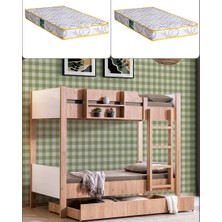 Ranza, Asya Ayrılabilir Yavrulu Ranza, Ceviz - Beyaz + 2 Adet Comfort Yatak
