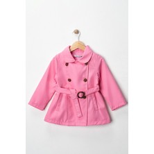 Miniğimin Cicileri Trençkot Kemerli Astarlı kız çocuk - Pembe