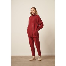Ftz Women Kadın Modal Pantolonlu Takım  Bordo 30716