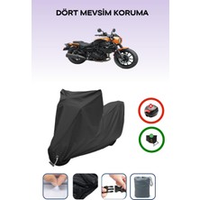 Breen Kawasaki Eliminator 500 Se Için Kilit Uyumlu Siyah Motosiklet Branda, Güvenli, Su Geçirmez