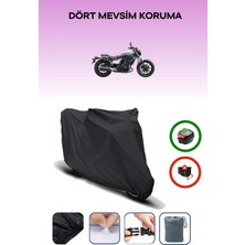 Breen Kawasaki Eliminator 500 Arka Çanta Uyumlu Siyah Motosiklet Branda Su Geçirmez Dayanıklı Kumaş