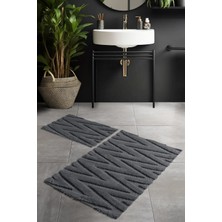 Pierre Cardin Pamuk Banyo Paspas Seti Sharp Antrasit