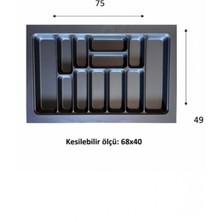 Eco Lüx Modül Kaşıklık Antrasit 76X49 cm -ACERO-20357
