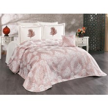 Palmiye 7 Parça Şönil Pike Takımı Krem - Bordo