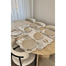 Edalım Keten Nakışlı Amerikan Servis Takımı 19 Parça