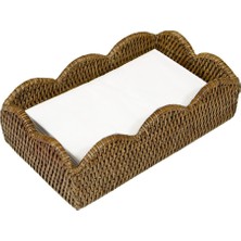 Rattan Scalloped Guest Towel Napkin Holders In Natural 1 Napkin Holder