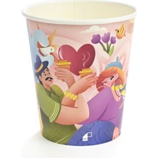 8 Oz Tasarım Renkli Karton Bardak 2000 Adet