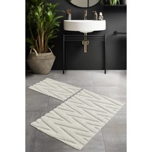 Pierre Cardin Pamuk Banyo Paspas Seti Sharp Krem3