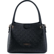 Silver & Polo Silver Polo Siyah - Siyah Logolu Kadın El Çantası SP1254