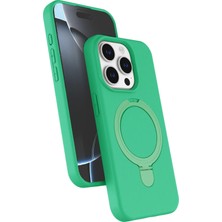 More-Tr Newface Apple Iphone 15 Pro Max Regal Magsafe Standlı Kapak - Yeşil