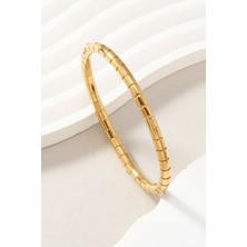 Chavin Gold Kelepçe Dizayn Çelik Kadın Bileklik EV08SR