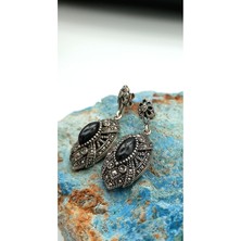 Oltu Tasli Gümüş Küpe OTK00010