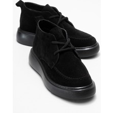 Lılya Siyah Süet Hakiki Deri Kadın Chukka Bot