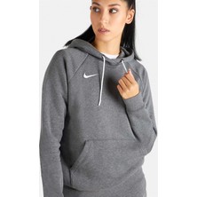 Nike Kadın Hoodie CW6957-071 Park 20 Po Gri Rahat Kesim Sweatshirt Sezonluk Desenli