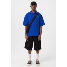 Polo Yaka Oversize Tişört Saks