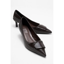 Brıana Kahverengi Çizgili Tokalı Kadın Topuklu Ayakkabı