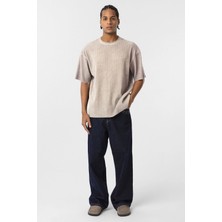Yıkamalı Ottoman Basic Oversize Tişört Taş