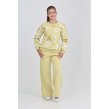 Toontoy Kız Çocuk Çiçek Baskılı Eşofman Takım