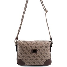 Silver & Polo Silver Polo Koyubej - Kahve Monogram Kadın Çapraz Çanta SP784