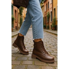 Ysalaema Kadın Bağcıklı Fermuarlı Günlük Postal Bot 001202 Cilt