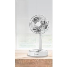 KFAN-7608 Şarjlı Beyaz Katlanılabilir Mini Fan Masa Üstü Vantilatörü USB Soğutucu Sessiz El Fanı