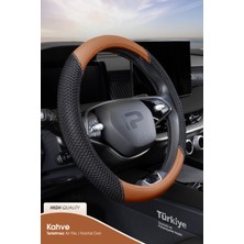 Wimbledon Oto Geçmeli Direksiyon Kılıfı - Air File / Delikli Deri - Kahverengi