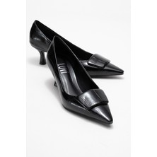 Marcıa Siyah Baskı Tokalı Kadın Topuklu Ayakkabı