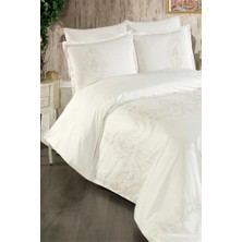 Calina Nakışlı %100 Pamuk Çift Kişilik Nevresim Takımı Altın