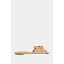 The Halie Bow Kadın Naturel Fiyonklu Terlik