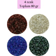 Dökme Cam Kum Boncuk (8/0) 3 mm - 4 Renk - Toplam 80 Gram - BNC420