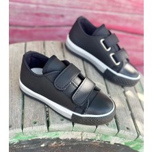 Surpie shoes Cırtlı Çocuk Okul Ayakkabısı Siyah Oval Erkek Çocuklar İçin Yüksek Düz Taban