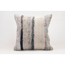 El Yapımı Kilimden Yapılmış Vintage Kırlent Kılıfı, Yün