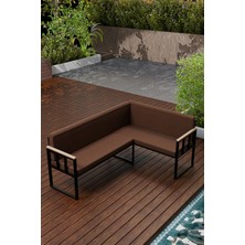 Wood House Pare Köşe Takımı Kahve (Mutfak,bahçe,balkon,oturma Odası)