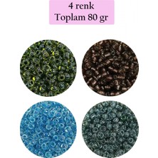 Dökme Cam Kum Boncuk (8/0) 3 mm - 4 Renk - Toplam 80 Gram - BNC423
