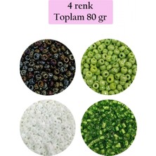 Dökme Cam Kum Boncuk (8/0) 3 mm - 4 Renk - Toplam 80 Gram - BNC418