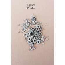 Oya Abiye Bileklik Kolye Pleksi Metalik Plastik Pul Gümüş Renk 8 Gram 35 Adet - BNC501
